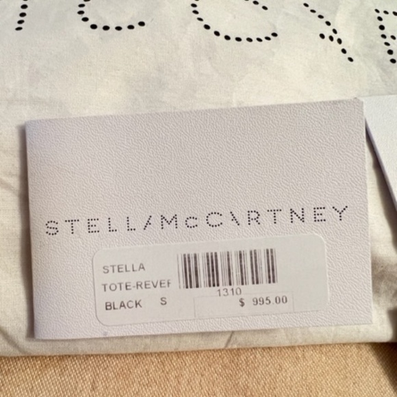 STELLA MCCARTNEY FALA BELLA TOTE - BLACK/REVERSIBLE CAMEL WITH SILVER HARDWARE - Picture 9 of 10